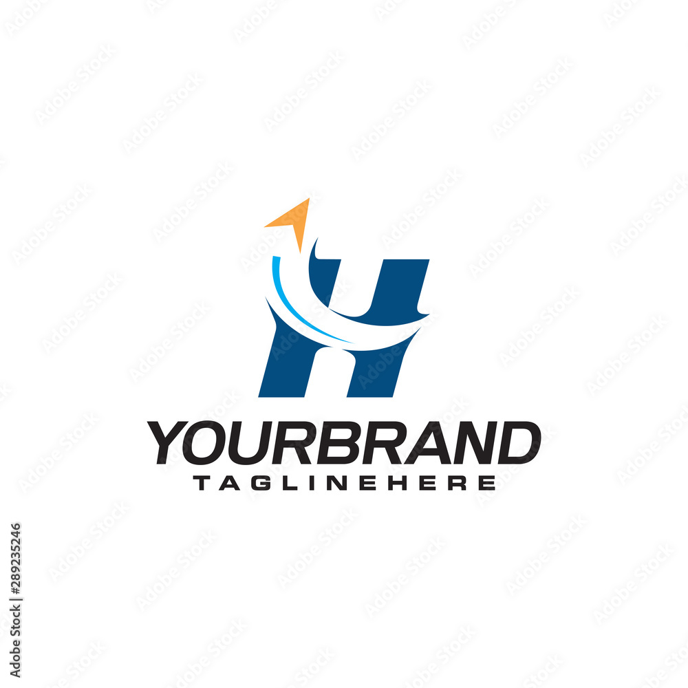 initial letter H logo with arrow shape, letter B travel business logo template initial letter H logo with arrow shape, letter B travel business logo template