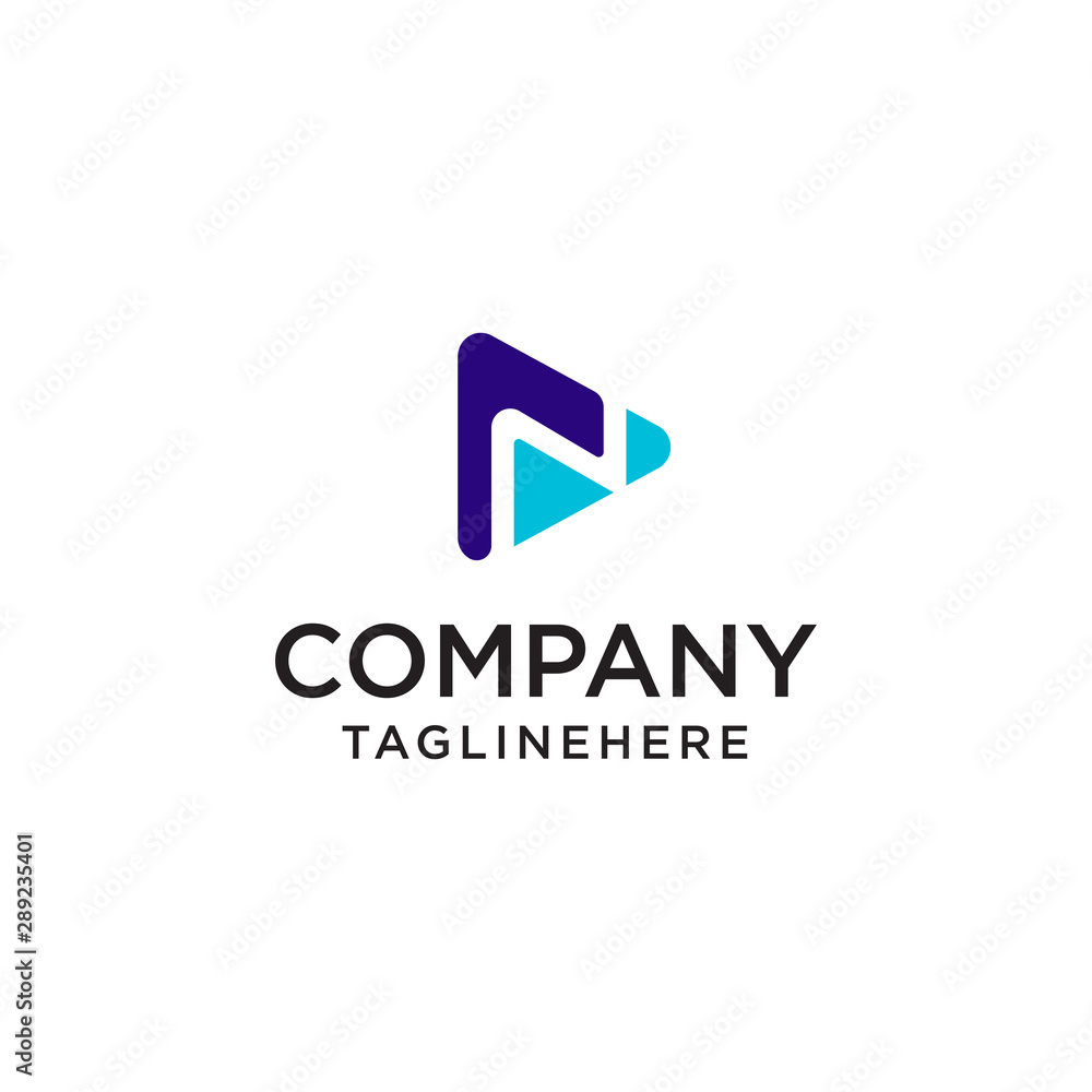 Play Media letter N logo design concept template Play Media letter N logo design concept template