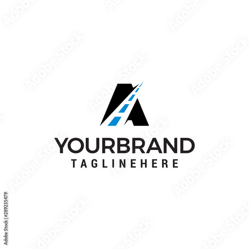 A letter road way logo creative design template