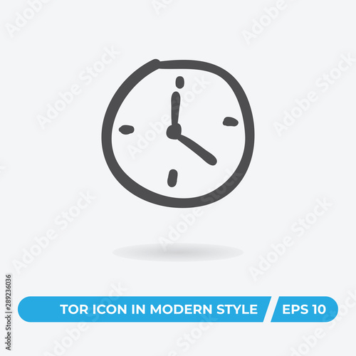 Clock handmade vector icon, simple sign for web site and mobile app.