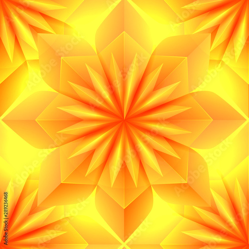 Autumn seamless paper origami leaves texture. Warm 3d backdrop. Vector fall pattern for wrapping paper, fabrics, backgrounds and your creativity.