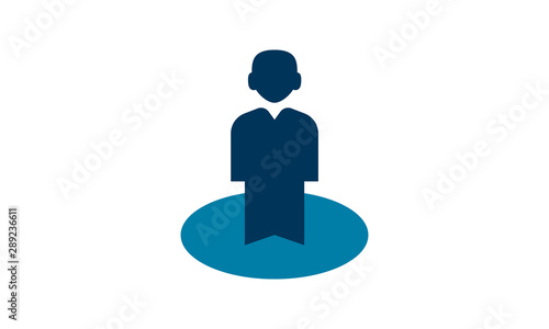 Leadership icon for business management or team supervision websites