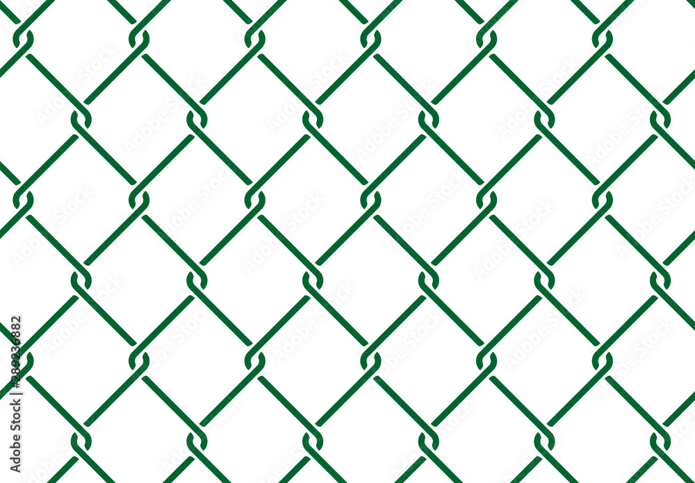 Fototapeta premium Seamless dark green vector fence. Isolated on white background.