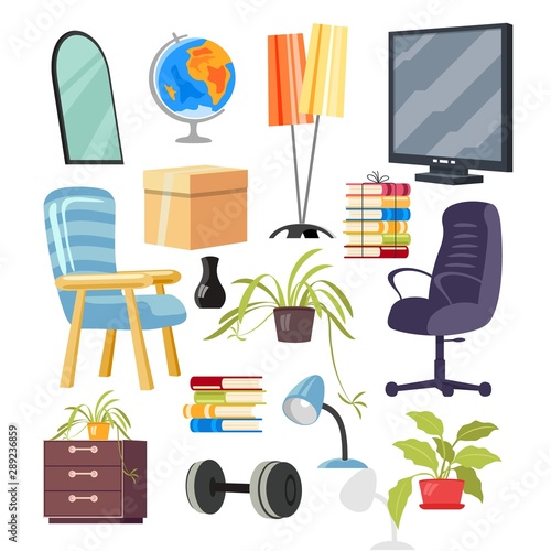 Set of isometric cardboard boxes. Delivery box package. Different cardboard boxes isolated on white. Close and open, different size. Vector illustration isolated on white background.