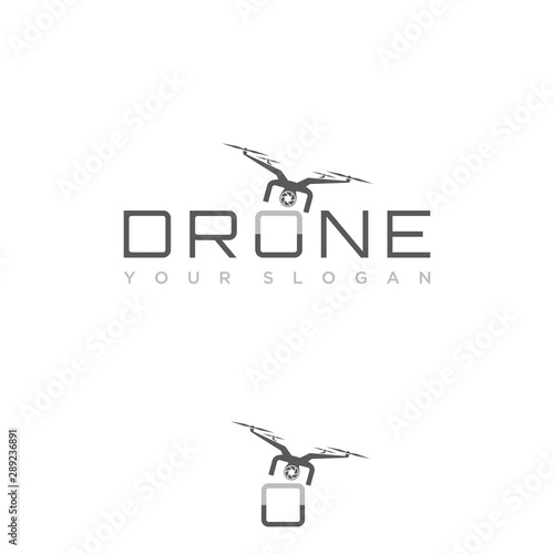 Design flying drone on the font o for your best business symbol