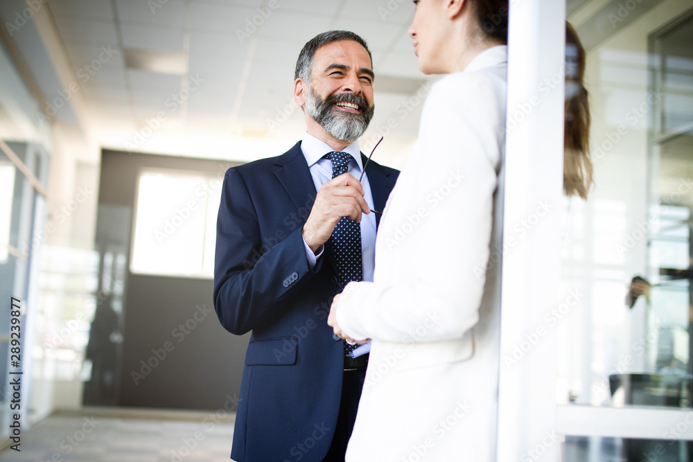 Businesswoman in an interview with a senior businessman Businesswoman in an interview with a senior businessman