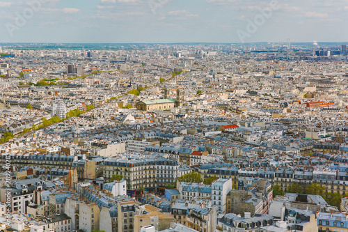 Cityscape of Paris. Aerial view popular tourist attraction, Paris Skyline France.