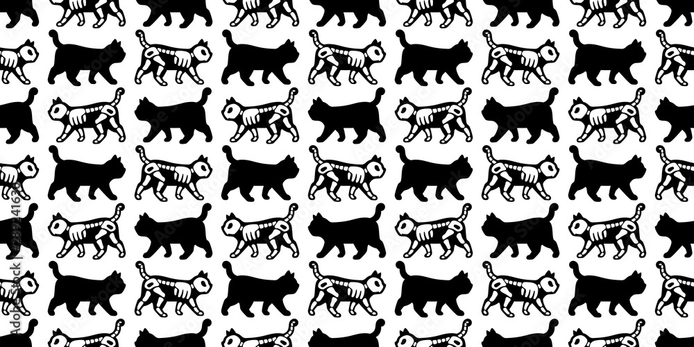 cat seamless pattern Halloween vector kitten skull bone skeleton cartoon scarf isolated repeat wallpaper tile background illustration doodle design cat seamless pattern Halloween vector kitten skull bone skeleton cartoon scarf isolated repeat wallpaper tile background illustration doodle design