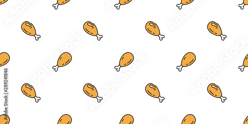 Crispy Fried Chicken Seamless Pattern vector scarf isolated repeat wallpaper tile background cartoon illustration doodle design