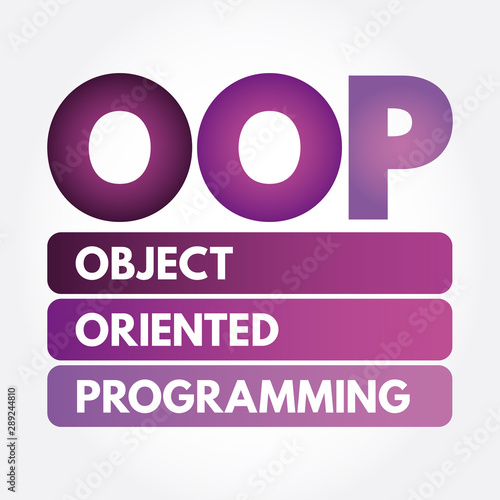 OOP - Object Oriented Programming acronym, technology concept background