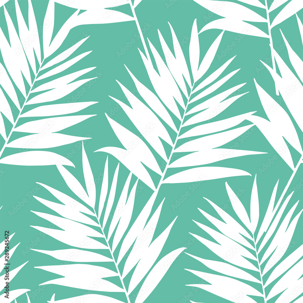 Palm Leaves Pattern. Endless Background. Seamless Palm Leaves Pattern. Endless Background. Seamless