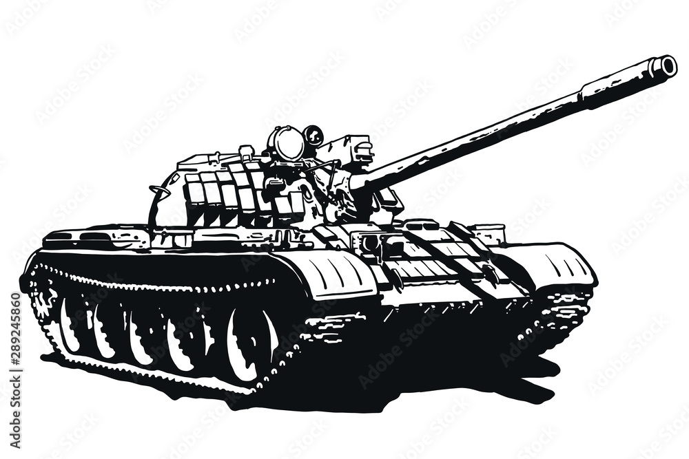 Tank vector isolated illustration. Military machine logotype