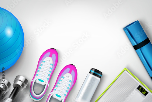 Fitness Background Realistic Composition 