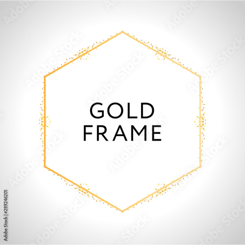 Gold frame decor isolated Vector shiny gold metallic gradient border pattern for your design