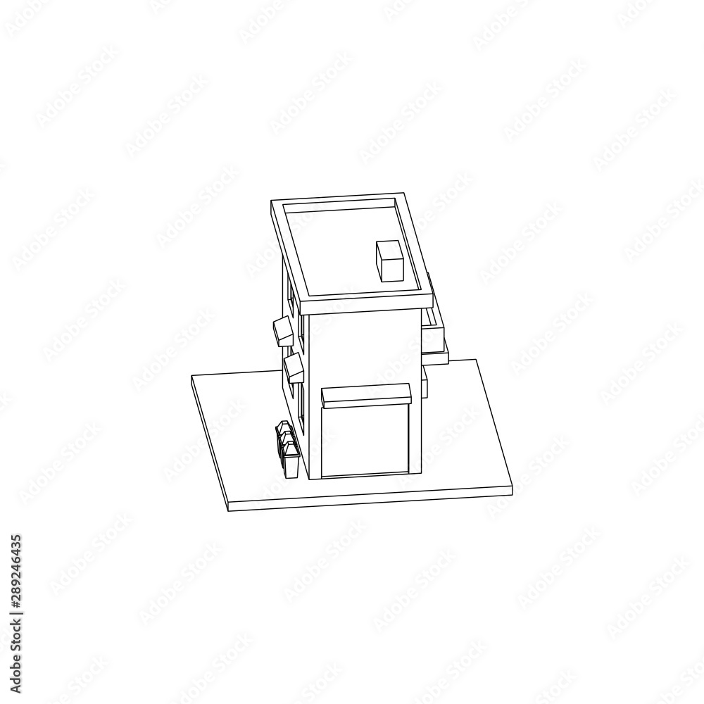 Simple isometric hotel isolated images Simple isometric hotel isolated images