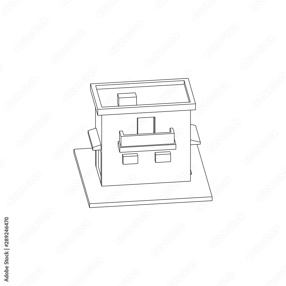 Simple isometric hotel isolated images Simple isometric hotel isolated images