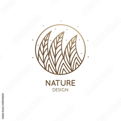 Fototapeta Naklejka Na Ścianę i Meble -  Round pattern logo of forest