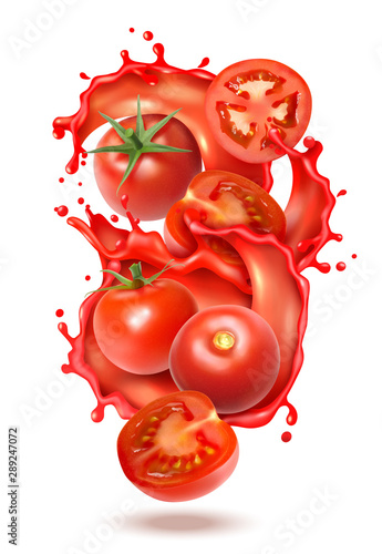 Tomato Juice Splash Composition