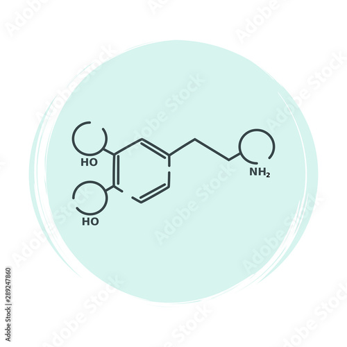 dopamine icon logo vector illustration on blue circle with brush texture