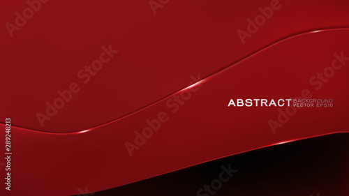 Abstract trendy and technology concept with line movement and copy space on dark red background, Vector illustration