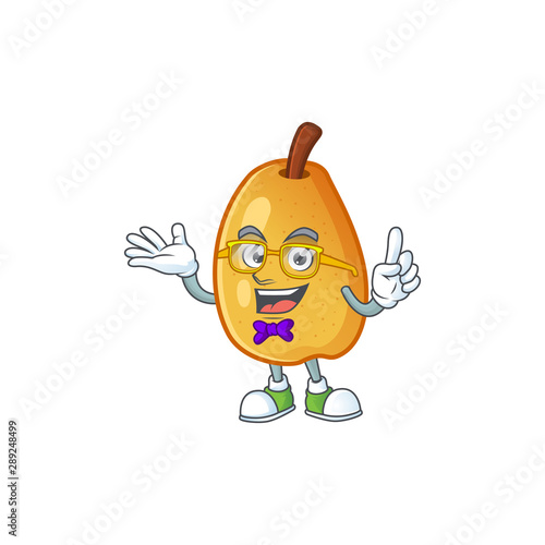 Geek sweet fragrant pear cartoon on white background