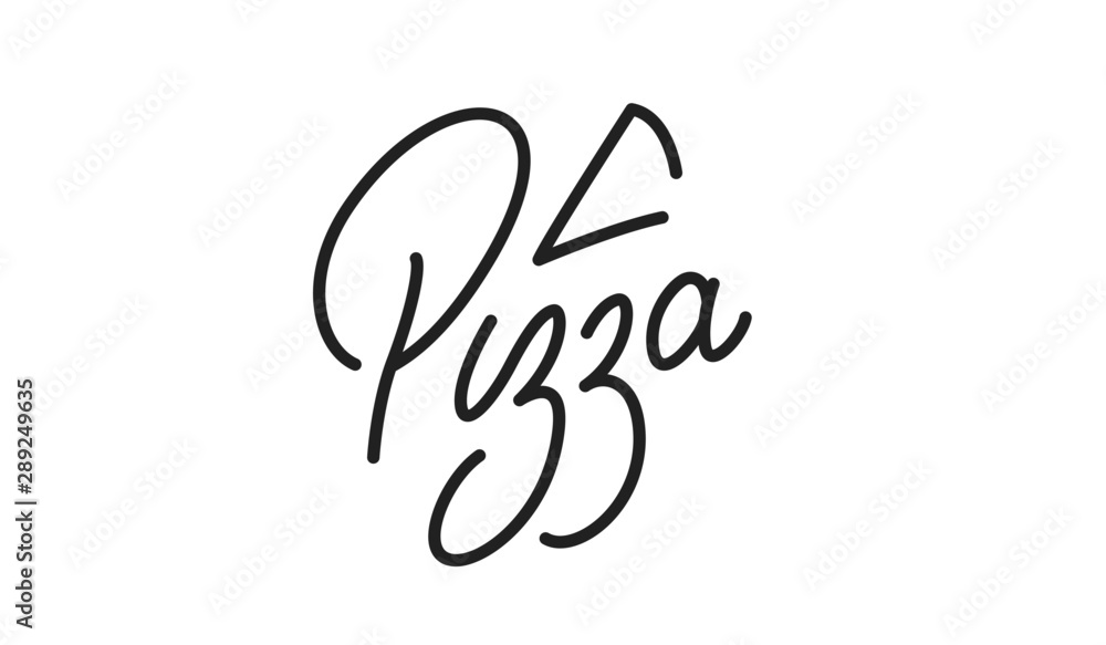 Pizza. Lettering label badge emblem for Pizzeria Pizza. Lettering label badge emblem for Pizzeria