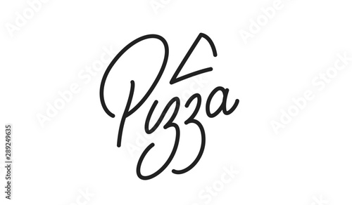 Pizza. Lettering label badge emblem for Pizzeria