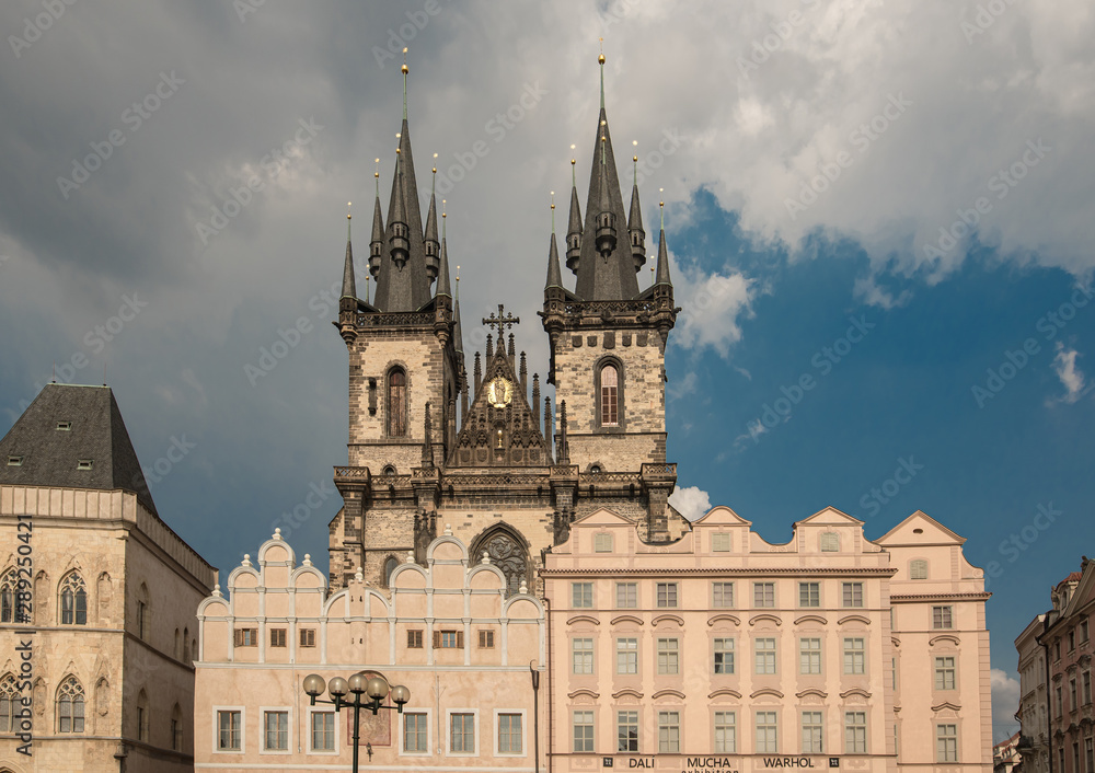 Fototapeta premium prague street old city praha praga