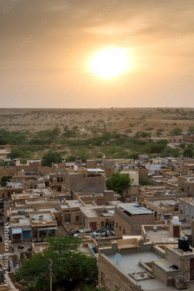 Sunset in Golden City Jaisalmer in Rajasthan