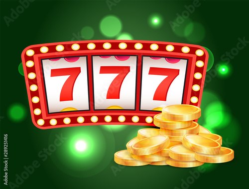 Slot or fruit machines, casino club, 777 combination and gold coins vector. Money stakes and betting, gambling game, play and win, luck and entertainment