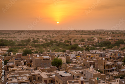Sunset in Golden City Jaisalmer in Rajasthan
