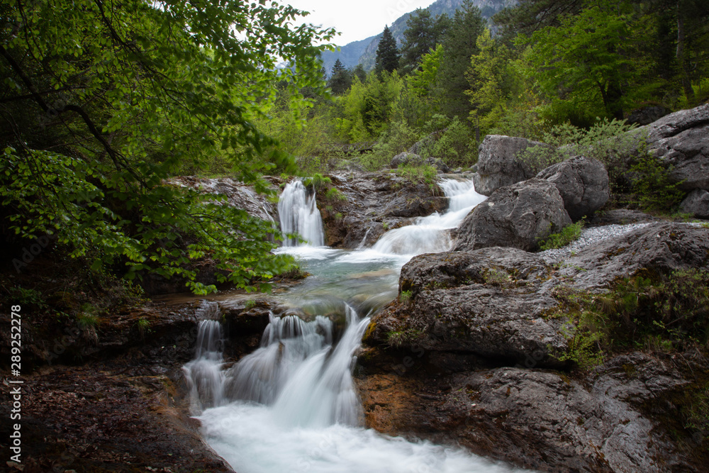 Waterfall in Greece mountains