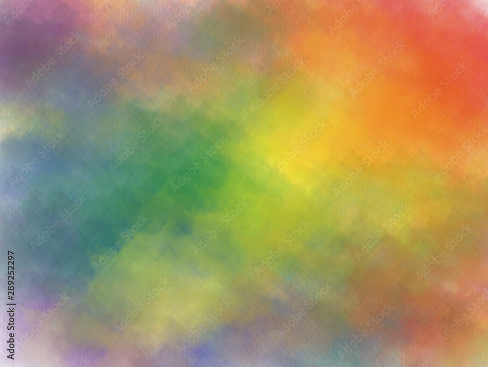 Random rainbow watercolor on paper background