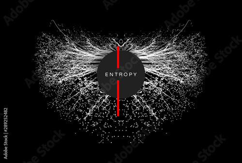 Array with dynamic particles. 3d technology style. Abstract background. Vector illustration.
