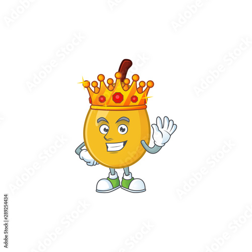 King loquat tropical fruit in cartoon mascot style