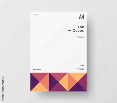 Amazing business presentation vector A4 vertical orientation front page mock up. Modern corporate report cover abstract geometric illustration design layout. Company identity brochure template.