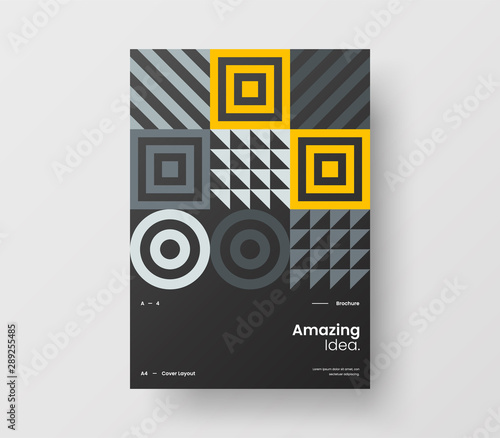 Amazing business presentation vector A4 vertical orientation front page mock up. Modern corporate report cover abstract geometric illustration design layout. Company identity brochure template.