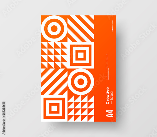Amazing business presentation vector A4 vertical orientation front page mock up. Modern corporate report cover abstract geometric illustration design layout. Company identity brochure template.