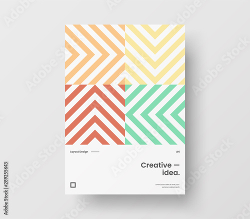 Amazing business presentation vector A4 vertical orientation front page mock up. Modern corporate report cover abstract geometric illustration design layout. Company identity brochure template.