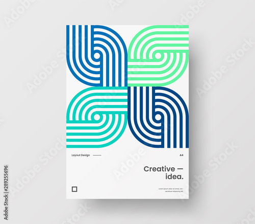 Amazing business presentation vector A4 vertical orientation front page mock up. Modern corporate report cover abstract geometric illustration design layout. Company identity brochure template.