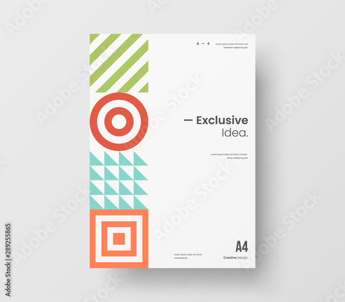 Amazing business presentation vector A4 vertical orientation front page mock up. Modern corporate report cover abstract geometric illustration design layout. Company identity brochure template.