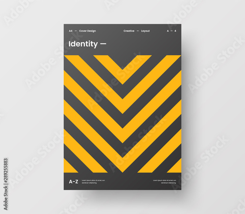 Amazing business presentation vector A4 vertical orientation front page mock up. Modern corporate report cover abstract geometric illustration design layout. Company identity brochure template.