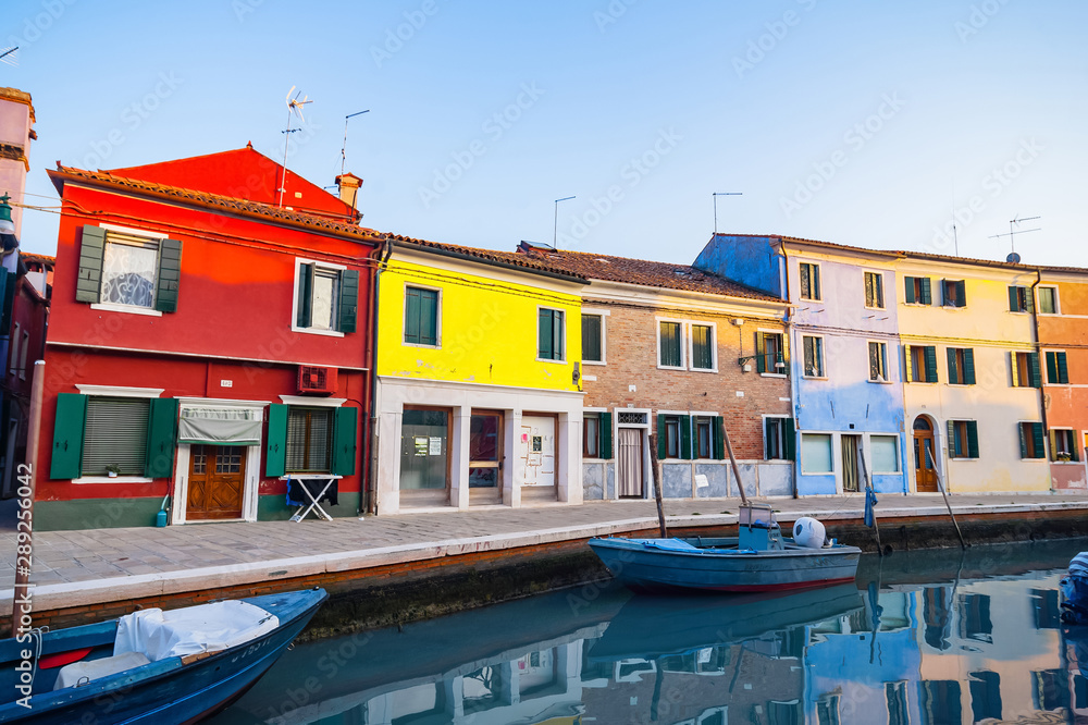 Burano,Italy .  famous colorful buildings