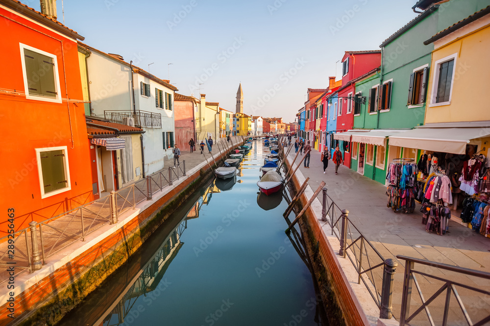 Burano,Italy.  famous colorful buildings