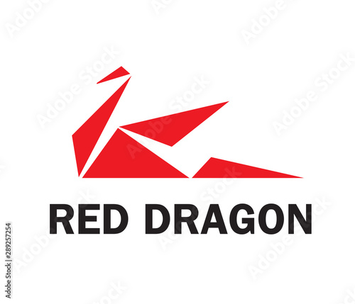 Logo red dragon. Geometric pattern of triangles. Vector minimalistic graphics Free Download Logo red dragon. Geometric pattern of triangles. Vector minimalistic graphics - GFXLoad