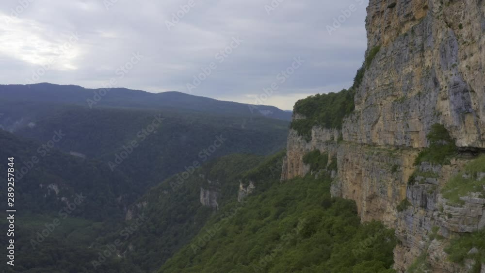 Beautiful cliffs on a cloudy day - Mezmay village, Russia Beautiful cliffs on a cloudy day - Mezmay village, Russia