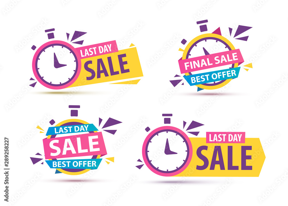 Fototapeta premium Sale countdown banner. Discount badjes 