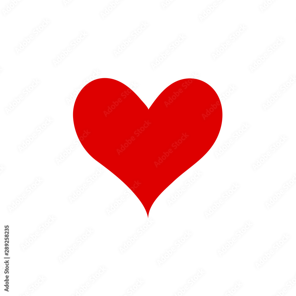 Heart icon. Red Heart isolated on white background