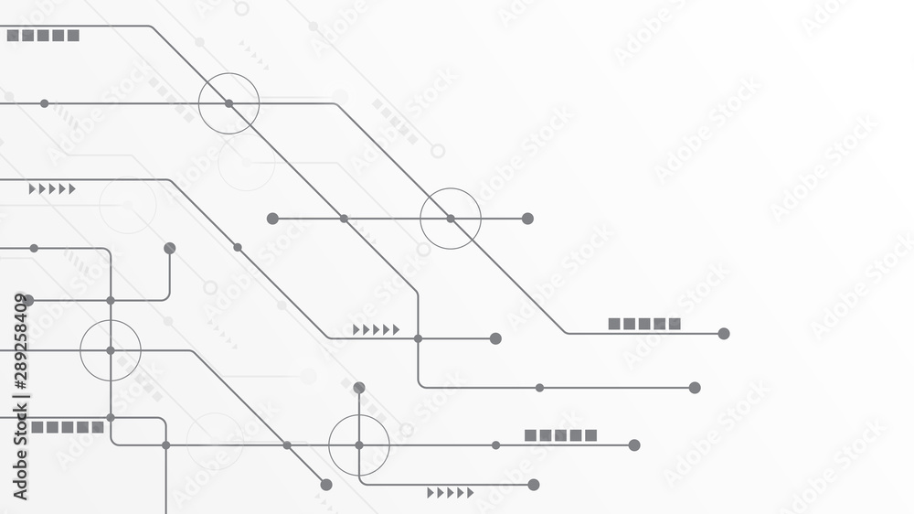 Obraz premium Abstract geometric Circuit connect lines and dots.Simple technology graphic background.Illustration Vector design Network technology and Connection concept.