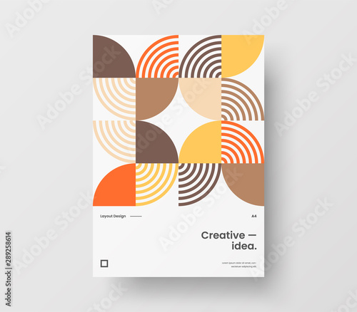 Amazing business presentation vector A4 vertical orientation front page mock up. Modern corporate report cover abstract geometric illustration design layout. Company identity brochure template.